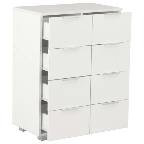 Kommode 60x35x80 konstrueret træ hvid højglans