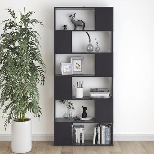 Bogreol/rumdeler 80x24x186 cm konstrueret træ grå