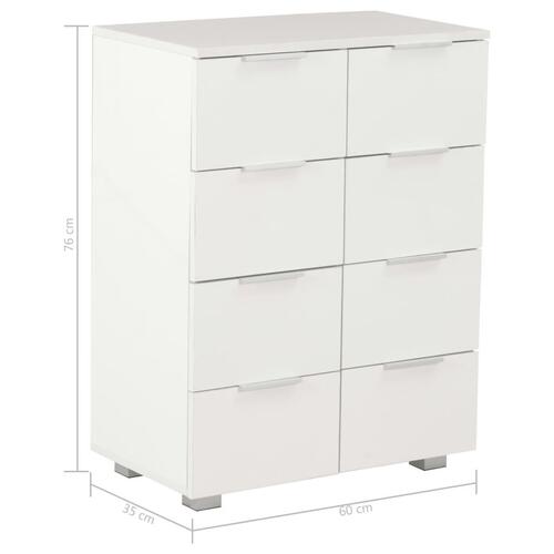 Kommode 60x35x80 konstrueret træ hvid højglans