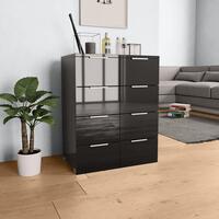 Kommode 60x35x80 konstrueret træ sort højglans