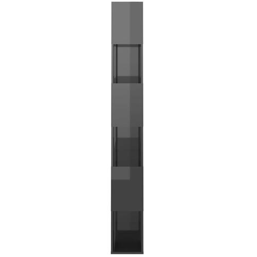 Bogreol/rumdeler 80x24x186 cm konstrueret træ grå højglans