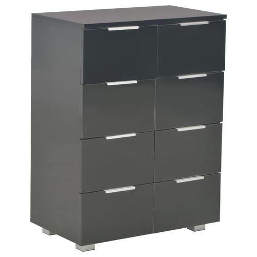 Kommode 60x35x80 konstrueret træ sort højglans