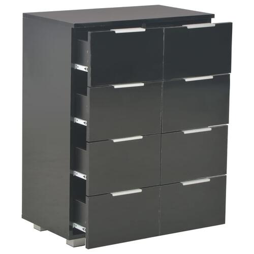 Kommode 60x35x80 konstrueret træ sort højglans