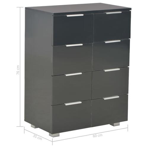 Kommode 60x35x80 konstrueret træ sort højglans