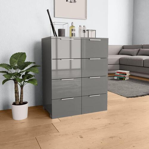 Skænk 60x35x80 cm spånplade grå højglans