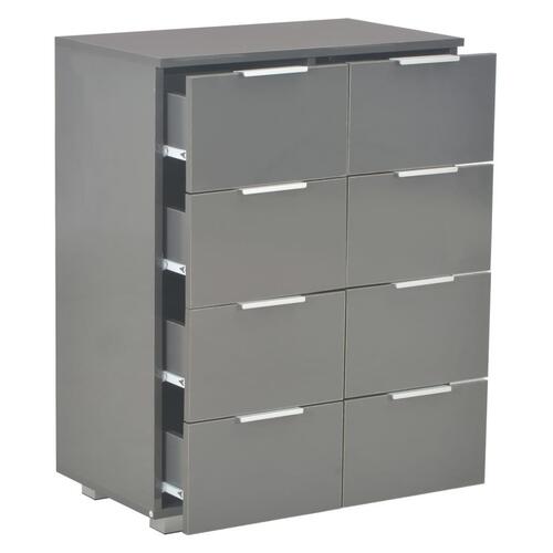 Skænk 60x35x80 cm spånplade grå højglans