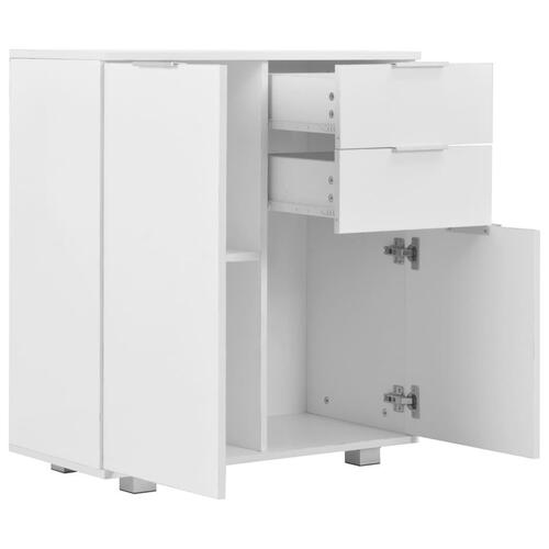 Skænk 71 x 35 x 80 cm spånplade hvid højglans