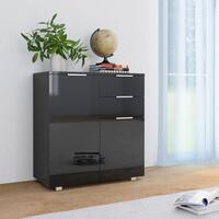 Skænk 71x35x80 cm spånplade sort højglans