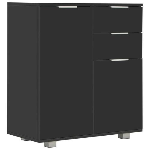 Skænk 71x35x80 cm konstrueret træ sort højglans