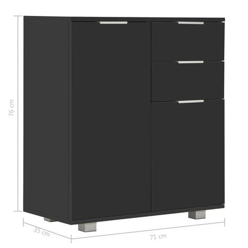 Skænk 71x35x80 cm konstrueret træ sort højglans