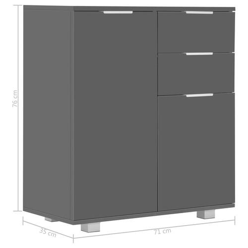 Skænk 71x35x80 cm konstrueret træ grå højglans