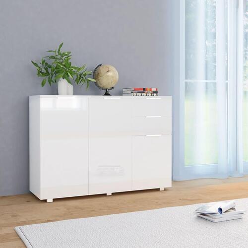 Skænk 107x35x80,5 cm hvid højglans