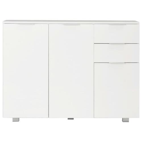 Skænk 107x35x80,5 cm hvid højglans