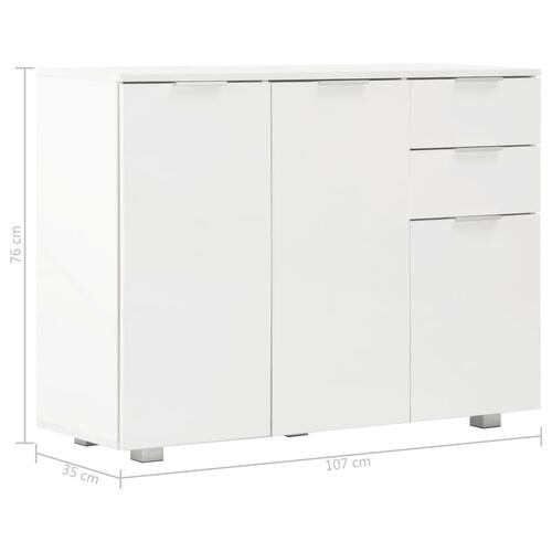 Skænk 107x35x80,5 cm hvid højglans