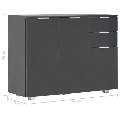 Skænk 107x35x80,5 cm sort højglans