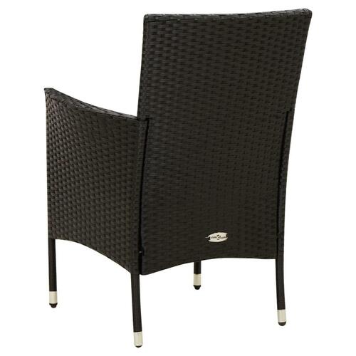 Havestole med hynder 2 stk. polyrattan sort