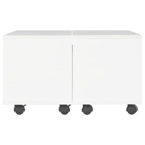 Sofabord 60x60x35 cm konstrueret træ hvid højglans