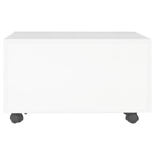 Sofabord 60x60x35 cm konstrueret træ hvid højglans