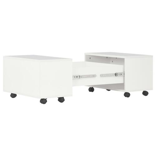 Sofabord 60x60x35 cm konstrueret træ hvid højglans