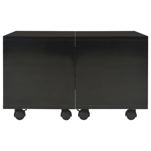 Sofabord 60x60x35 cm konstrueret træ sort højglans