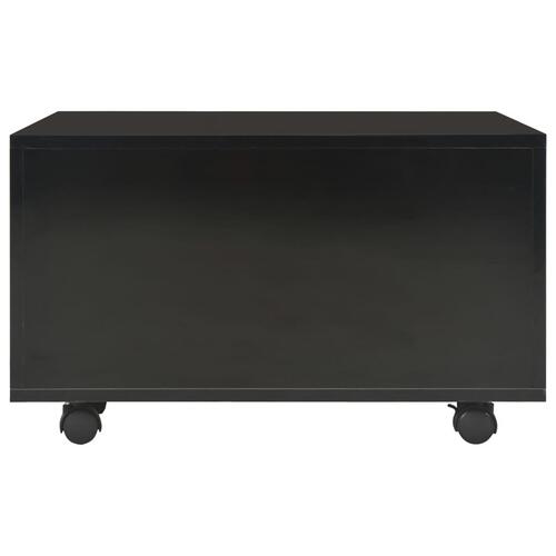 Sofabord 60x60x35 cm konstrueret træ sort højglans