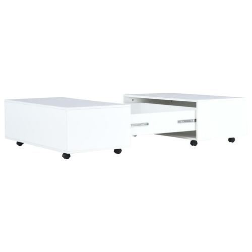 Sofabord 100x100x35 cm hvid højglans