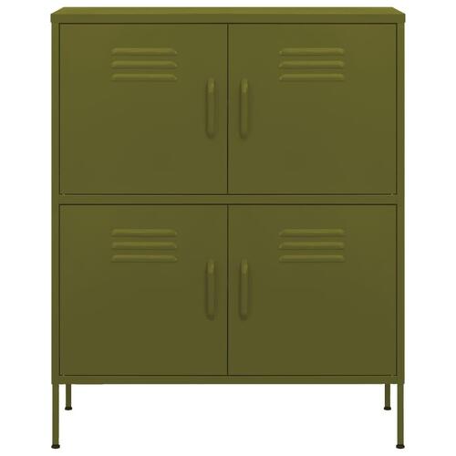 Opbevaringsskab 80x35x101,5 cm stål olivengrøn