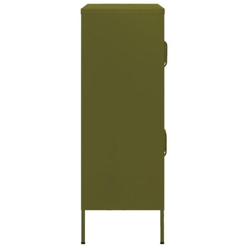 Opbevaringsskab 80x35x101,5 cm stål olivengrøn