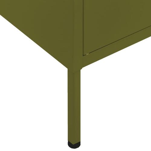 Opbevaringsskab 80x35x101,5 cm stål olivengrøn