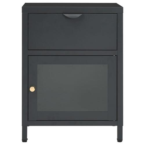 Natbord 40x30x54,5 cm stål og glas antracitgrå