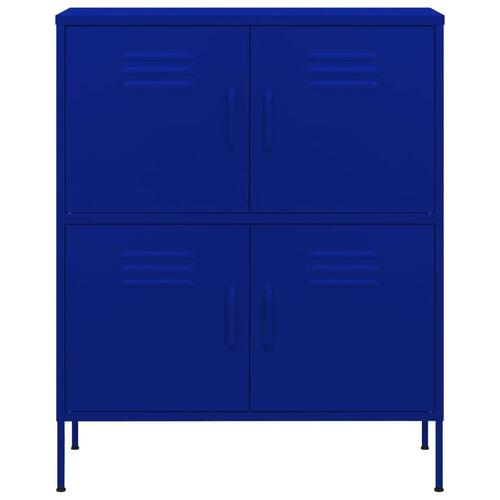 Opbevaringsskab 80x35x101,5 cm stål marineblå