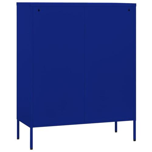 Opbevaringsskab 80x35x101,5 cm stål marineblå