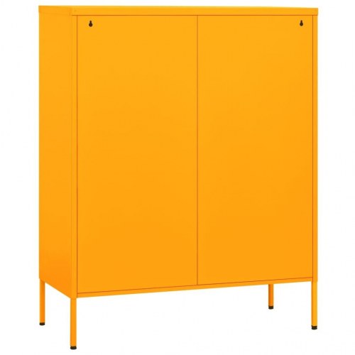 Opbevaringsskab i stål 80 x 35 x 101,5 cm - sennepsgul