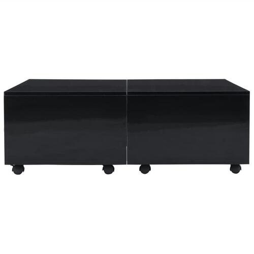 Sofabord 100x100x35 cm sort højglans