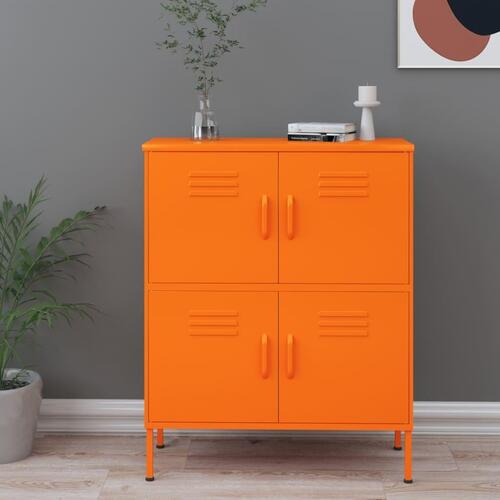 Opbevaringsskab 80x35x101,5 cm stål orange