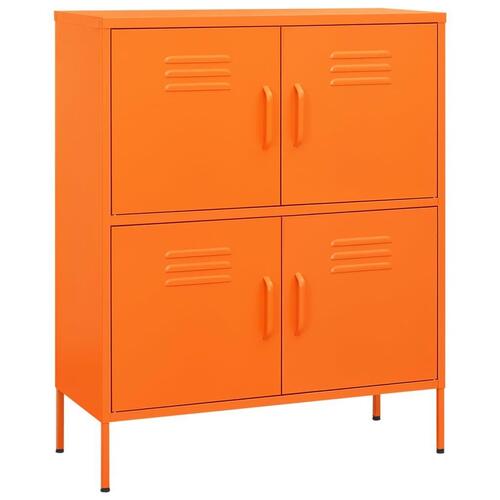 Opbevaringsskab 80x35x101,5 cm stål orange