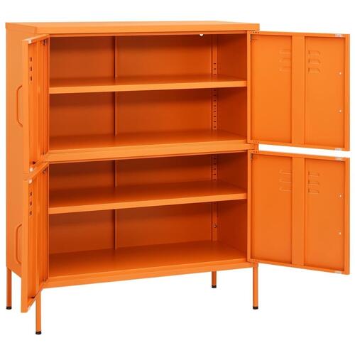 Opbevaringsskab 80x35x101,5 cm stål orange