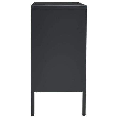Skænk 75x35x70 cm stål og hærdet glas antracitgrå
