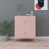 Opbevaringsskab 80x35x101,5 cm stål lyserød