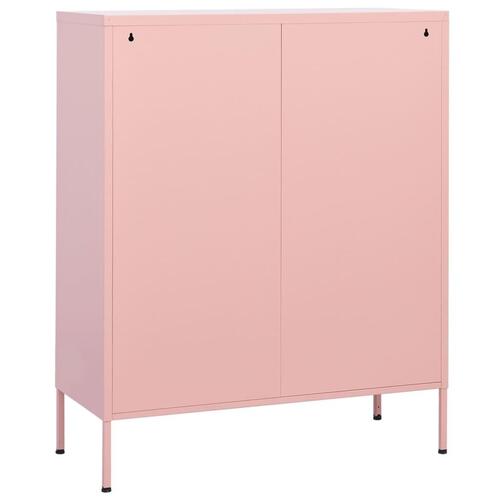 Opbevaringsskab 80x35x101,5 cm stål lyserød