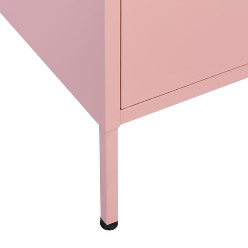 Opbevaringsskab 80x35x101,5 cm stål lyserød