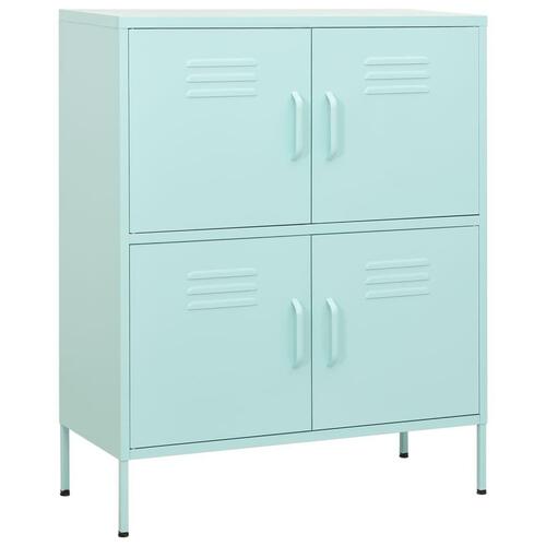 Opbevaringsskab 80x35x101,5 cm stål mintgrøn