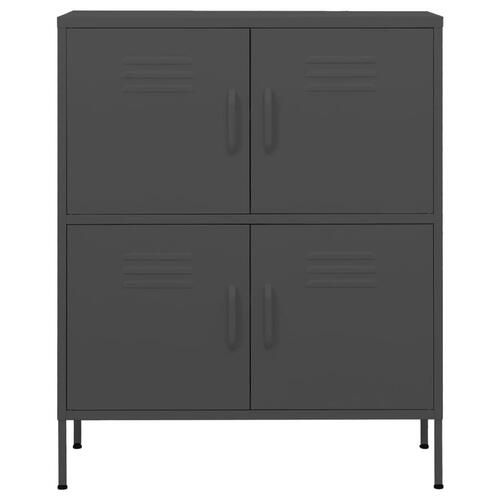 Opbevaringsskab 80x35x101,5 cm stål antracitgrå