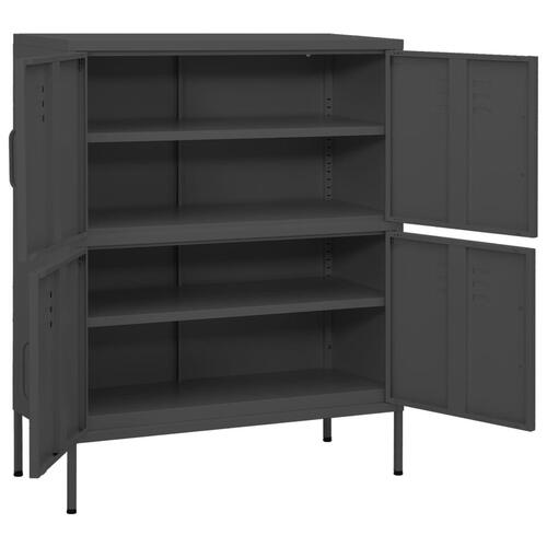 Opbevaringsskab 80x35x101,5 cm stål antracitgrå