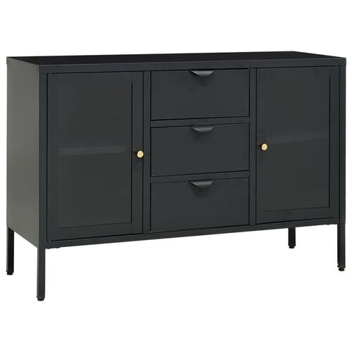 Skænk 105x35x70 cm stål og glas antracitgrå