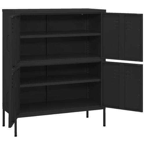 Opbevaringsskab 80x35x101,5 cm stål sort