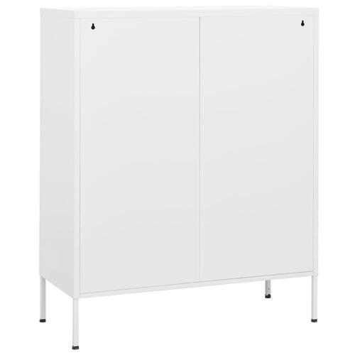 Opbevaringsskab 80x35x101,5 cm stål hvid