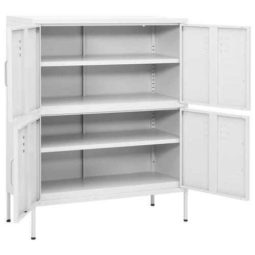 Opbevaringsskab 80x35x101,5 cm stål hvid