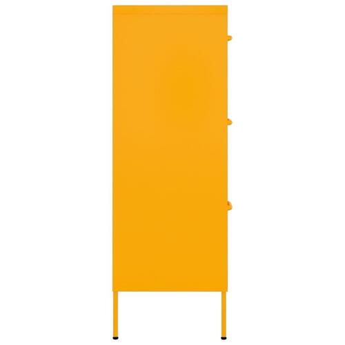Kommode 80x35x101,5 cm stål sennepsgul