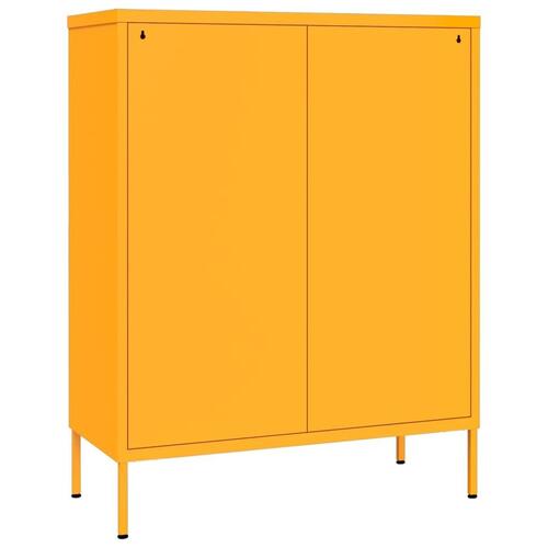 Kommode 80x35x101,5 cm stål sennepsgul